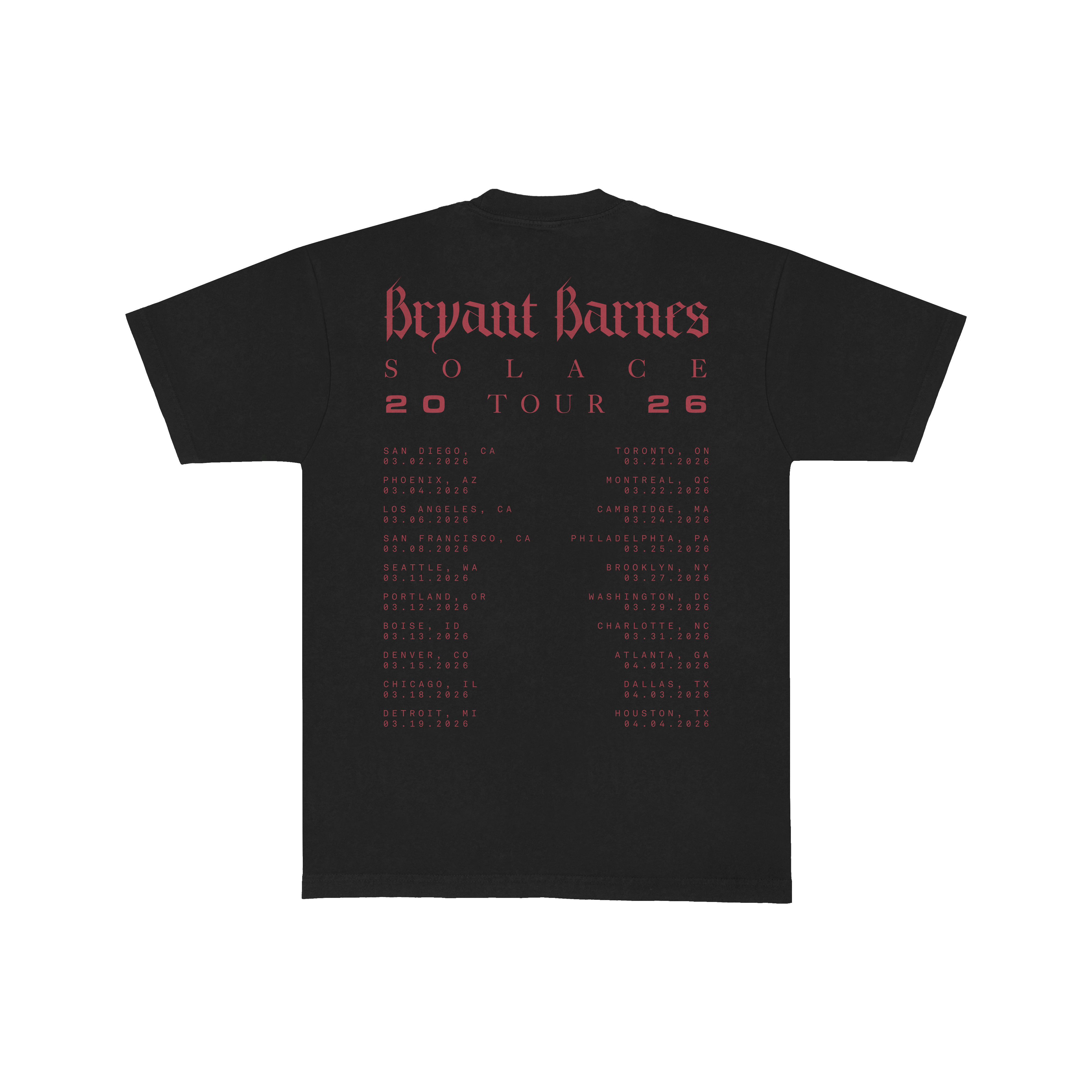 SOLACE Tour Tee Back